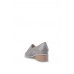 Gray Pointed Toe Patent Slip-Ons